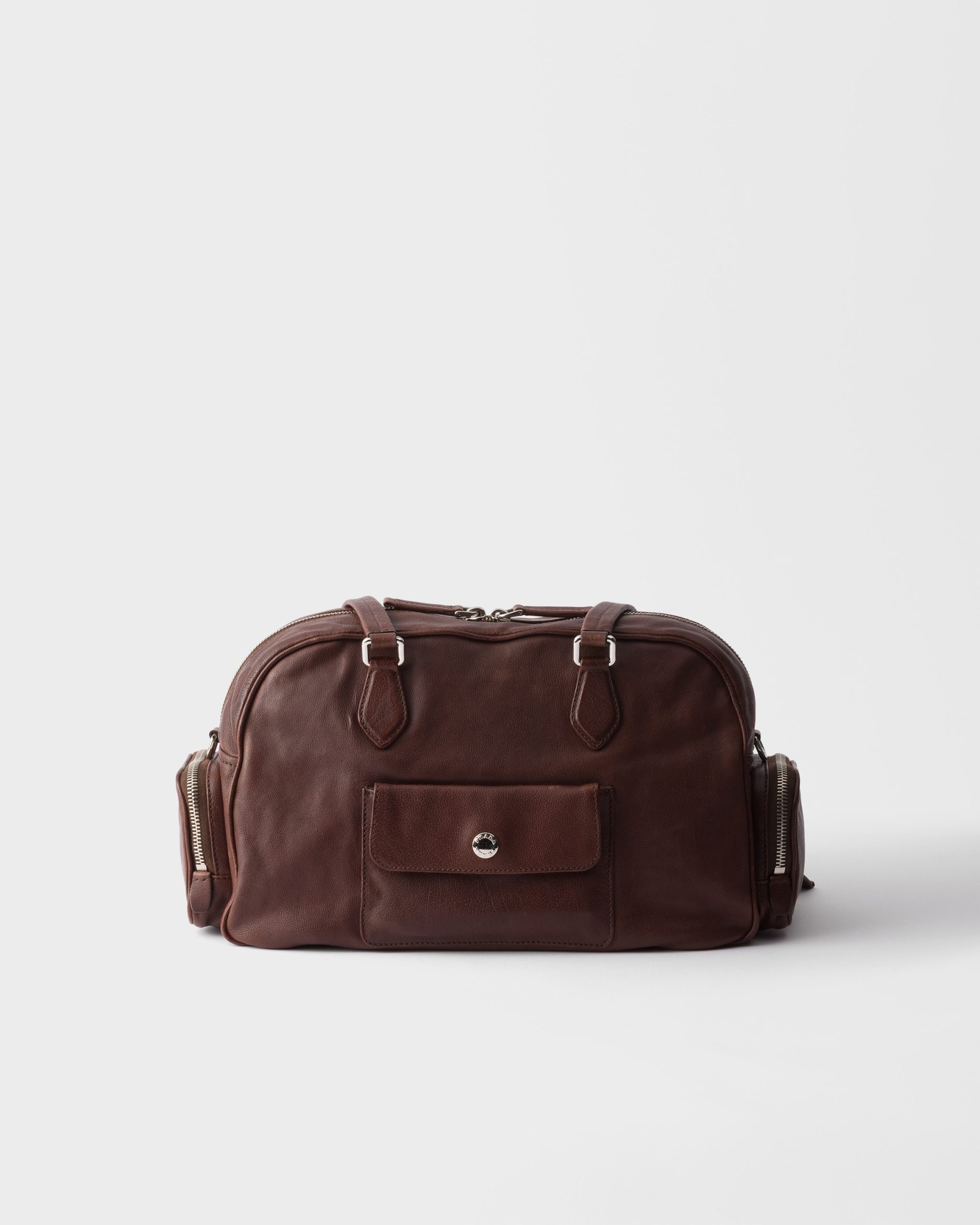 Prada Large washed leather top-handle bag - Image 4